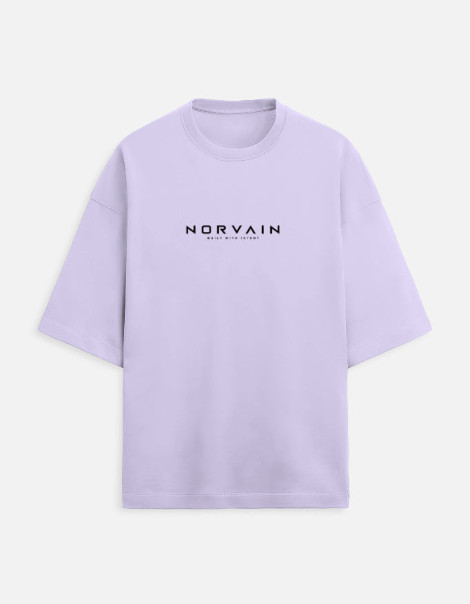 NORVAIN NORTH purple oversized T-shirt with minimal front branding